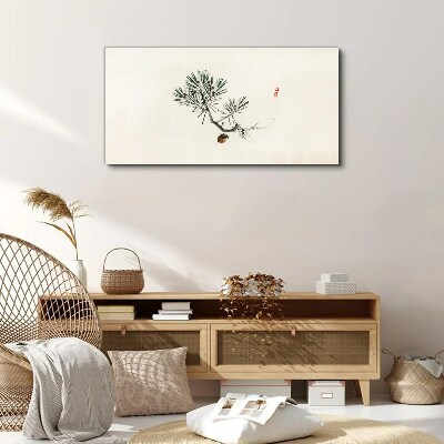 Pine tree on a white background Canvas Wall art