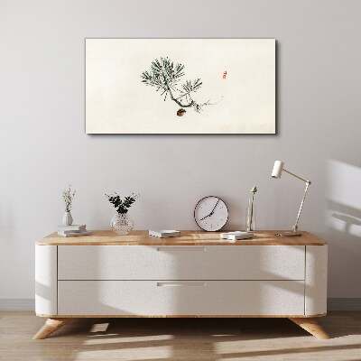 Pine tree on a white background Canvas Wall art