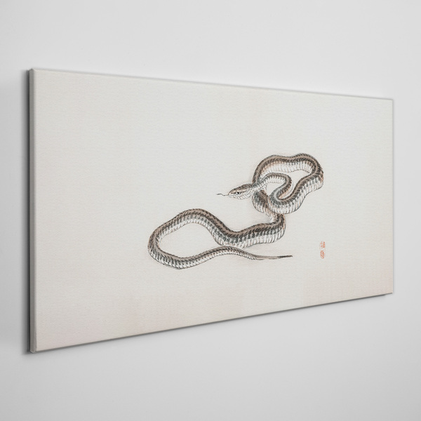 Snake against the background of minimalism Canvas Wall art