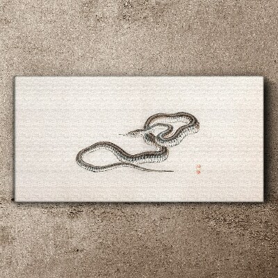 Snake against the background of minimalism Canvas Wall art