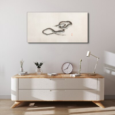 Snake against the background of minimalism Canvas Wall art