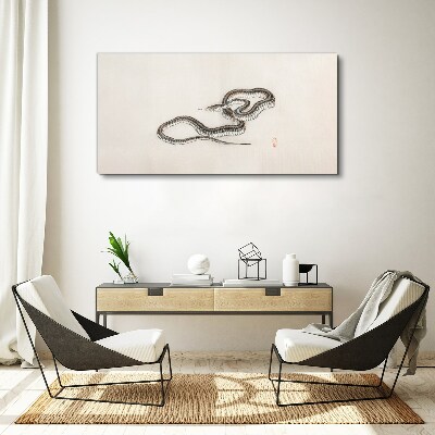 Snake against the background of minimalism Canvas Wall art