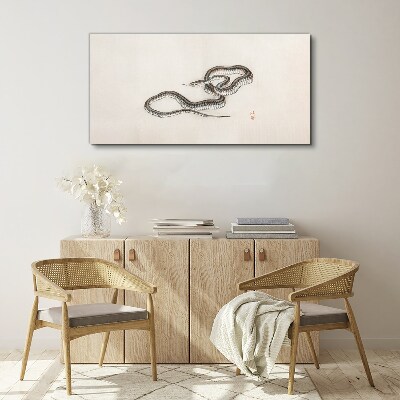 Snake against the background of minimalism Canvas Wall art