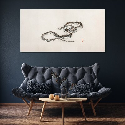 Snake against the background of minimalism Canvas Wall art