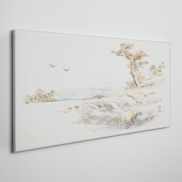 A peaceful landscape by the water Canvas Wall art
