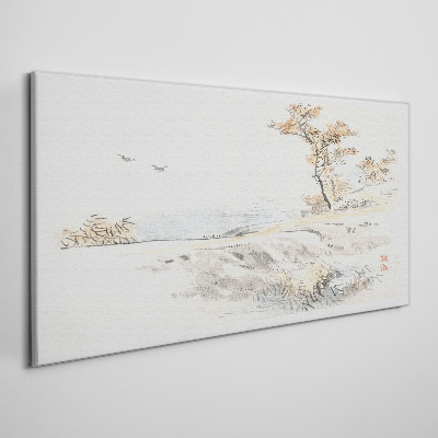 A peaceful landscape by the water Canvas Wall art