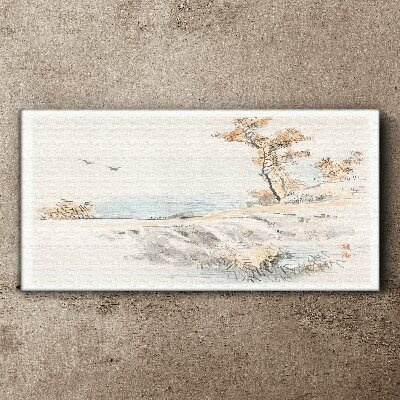 A peaceful landscape by the water Canvas Wall art