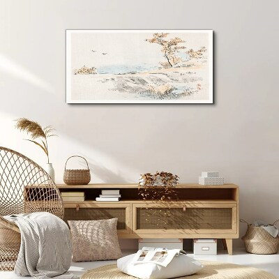 A peaceful landscape by the water Canvas Wall art
