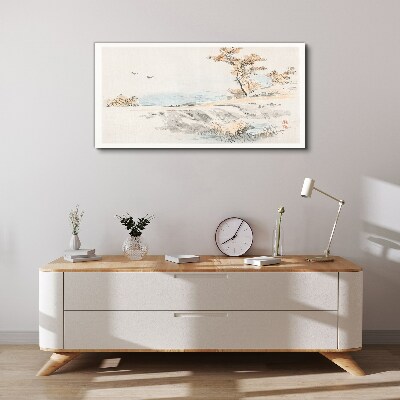 A peaceful landscape by the water Canvas Wall art
