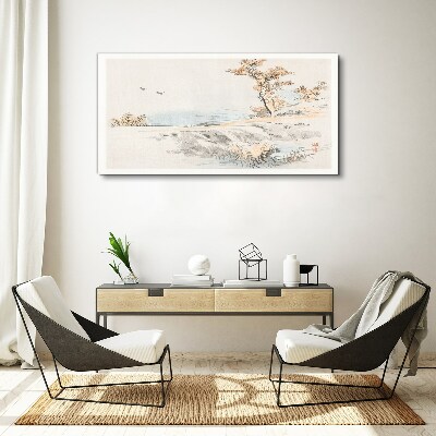 A peaceful landscape by the water Canvas Wall art