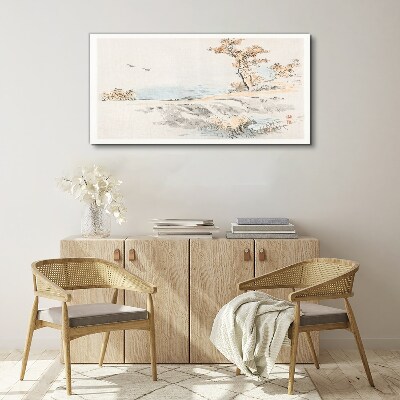 A peaceful landscape by the water Canvas Wall art