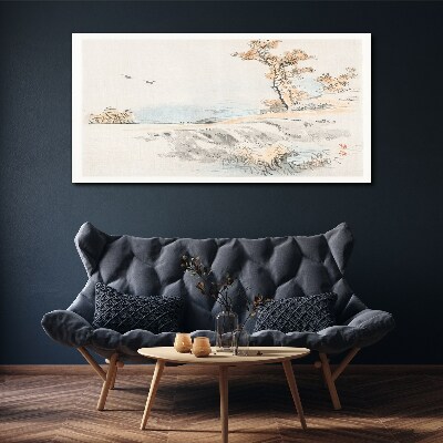 A peaceful landscape by the water Canvas Wall art