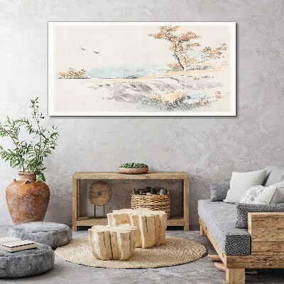 A peaceful landscape by the water Canvas Wall art