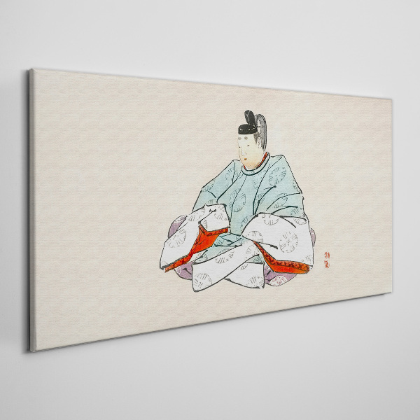 Japanese artist in traditional costume Canvas Wall art