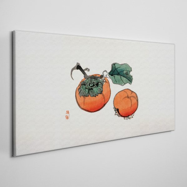 Persimmons on a light background Canvas Wall art