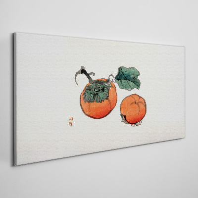 Persimmons on a light background Canvas Wall art