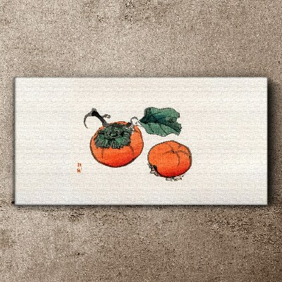 Persimmons on a light background Canvas Wall art
