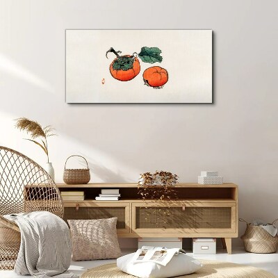 Persimmons on a light background Canvas Wall art