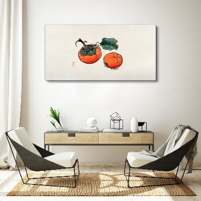Persimmons on a light background Canvas Wall art