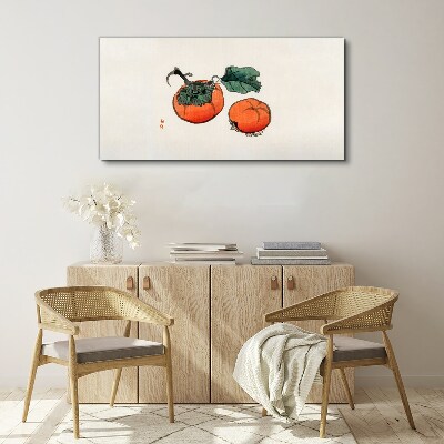 Persimmons on a light background Canvas Wall art