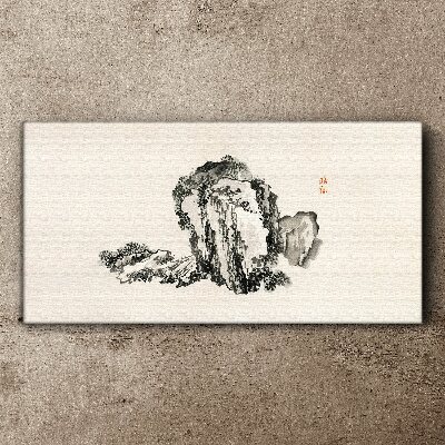 Landscape in black and white Canvas Wall art