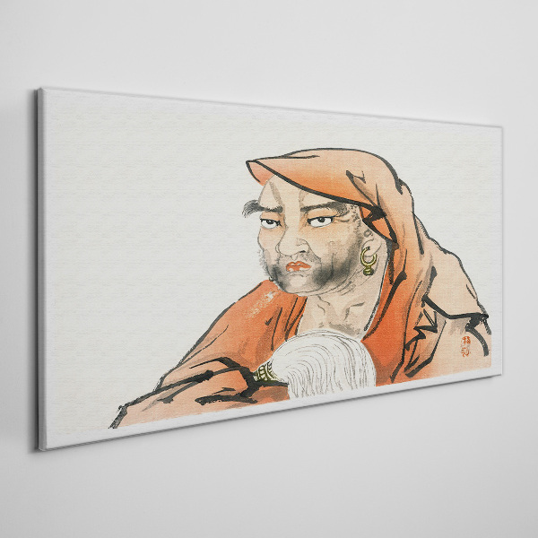 Portrait of a woman in traditional costume Canvas Wall art