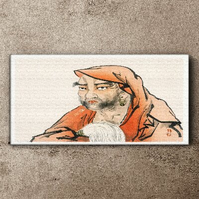 Portrait of a woman in traditional costume Canvas Wall art
