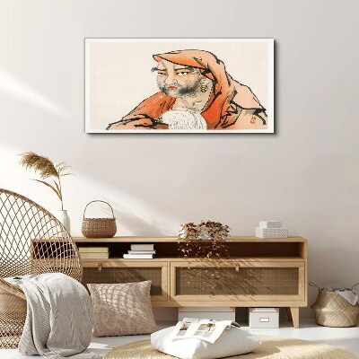 Portrait of a woman in traditional costume Canvas Wall art