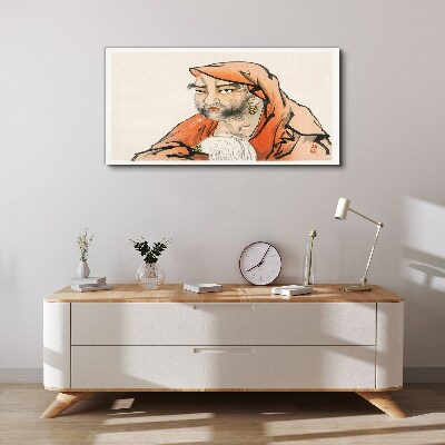Portrait of a woman in traditional costume Canvas Wall art