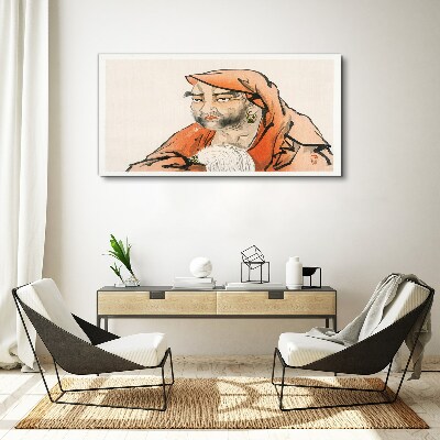 Portrait of a woman in traditional costume Canvas Wall art
