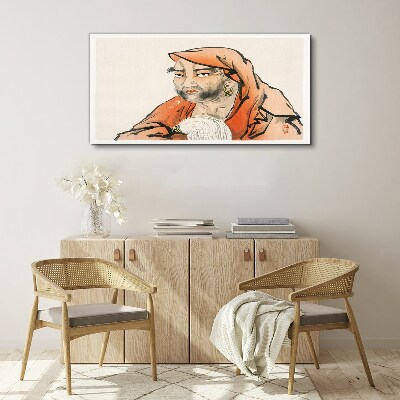 Portrait of a woman in traditional costume Canvas Wall art