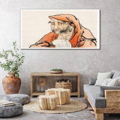 Portrait of a woman in traditional costume Canvas Wall art