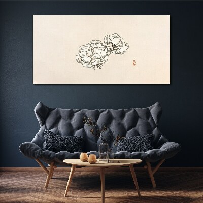 Flowers on a light background Canvas Wall art