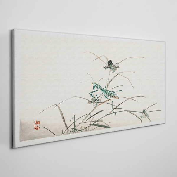 Butterfly on the grass Canvas Wall art