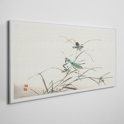 Butterfly on the grass Canvas Wall art