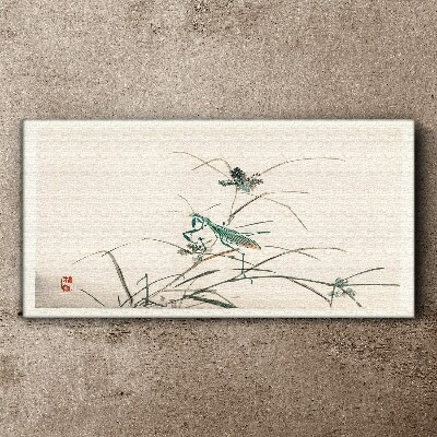 Butterfly on the grass Canvas Wall art
