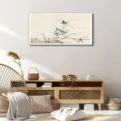 Butterfly on the grass Canvas Wall art