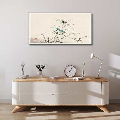Butterfly on the grass Canvas Wall art