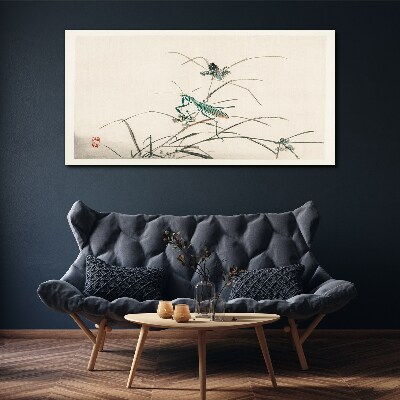Butterfly on the grass Canvas Wall art