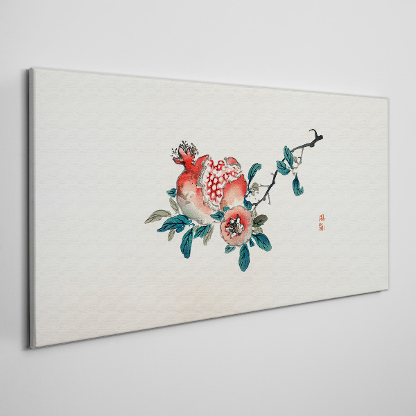 Asian branch flowers fruits Canvas Wall art