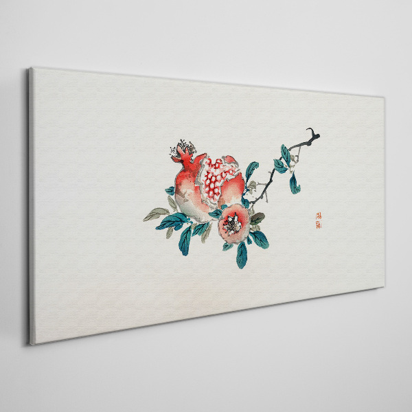 Floral arrangement with pomegranate Canvas Wall art