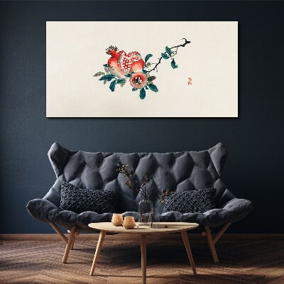 Floral arrangement with pomegranate Canvas Wall art