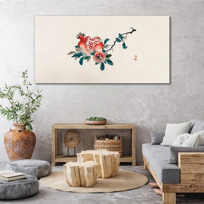 Asian branch flowers fruits Canvas Wall art