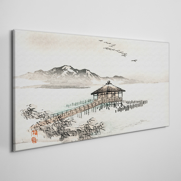 A peaceful landscape by the water Canvas Wall art