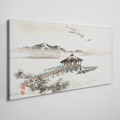 A peaceful landscape by the water Canvas Wall art