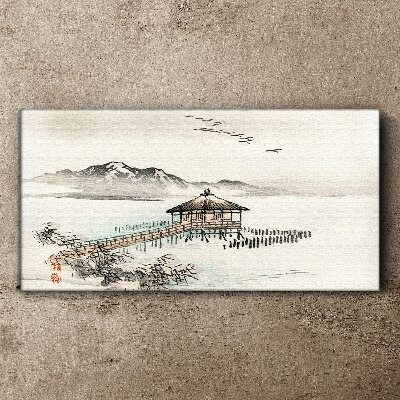 A peaceful landscape by the water Canvas Wall art