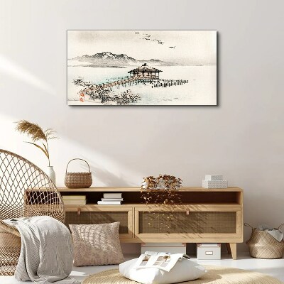 A peaceful landscape by the water Canvas Wall art