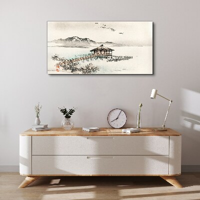A peaceful landscape by the water Canvas Wall art