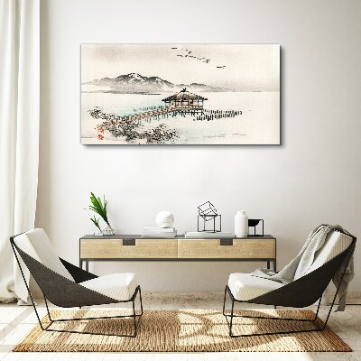 A peaceful landscape by the water Canvas Wall art