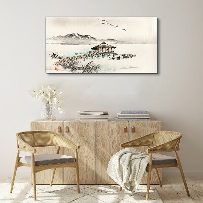 A peaceful landscape by the water Canvas Wall art